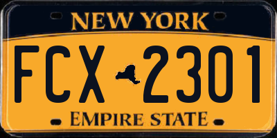 NY license plate FCX2301