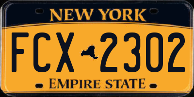 NY license plate FCX2302
