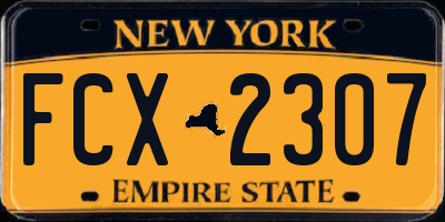 NY license plate FCX2307