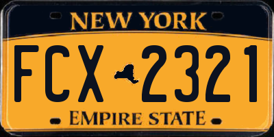 NY license plate FCX2321