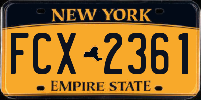 NY license plate FCX2361