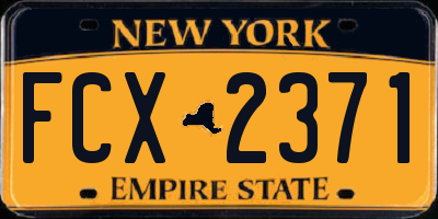 NY license plate FCX2371