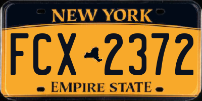 NY license plate FCX2372
