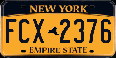 NY license plate FCX2376