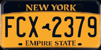 NY license plate FCX2379