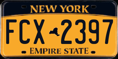 NY license plate FCX2397