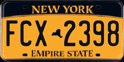 NY license plate FCX2398