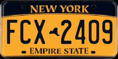 NY license plate FCX2409