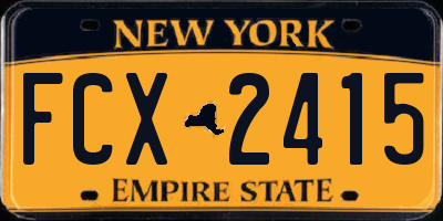 NY license plate FCX2415