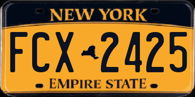 NY license plate FCX2425