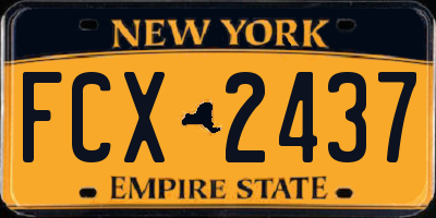NY license plate FCX2437
