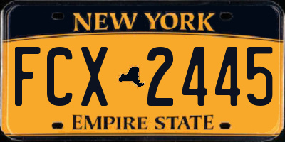 NY license plate FCX2445
