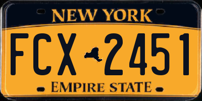 NY license plate FCX2451