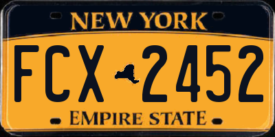 NY license plate FCX2452