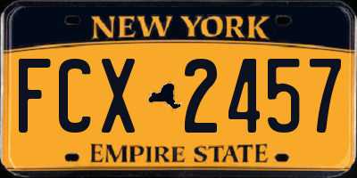 NY license plate FCX2457