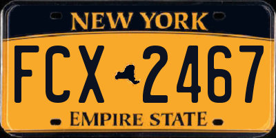 NY license plate FCX2467