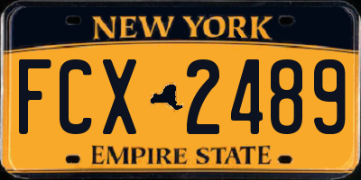 NY license plate FCX2489