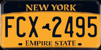 NY license plate FCX2495