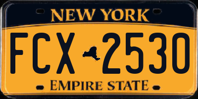 NY license plate FCX2530