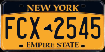 NY license plate FCX2545