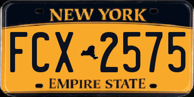 NY license plate FCX2575