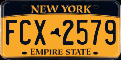 NY license plate FCX2579