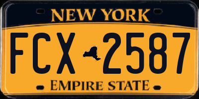 NY license plate FCX2587