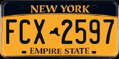 NY license plate FCX2597