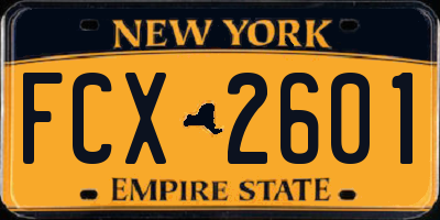 NY license plate FCX2601