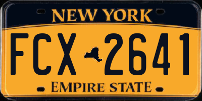 NY license plate FCX2641