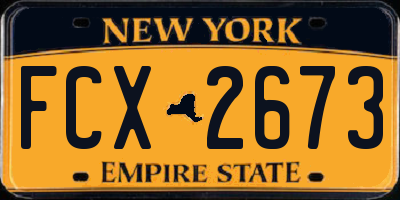 NY license plate FCX2673