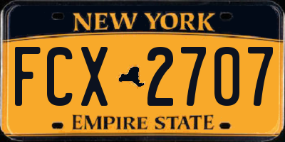 NY license plate FCX2707