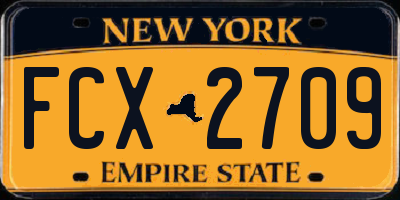 NY license plate FCX2709