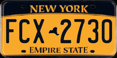 NY license plate FCX2730