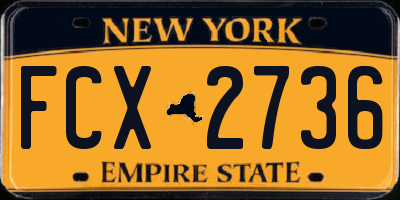 NY license plate FCX2736