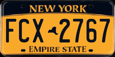 NY license plate FCX2767