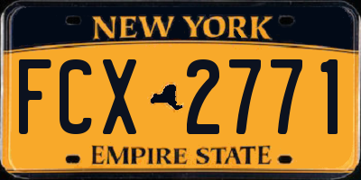 NY license plate FCX2771