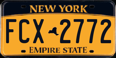 NY license plate FCX2772