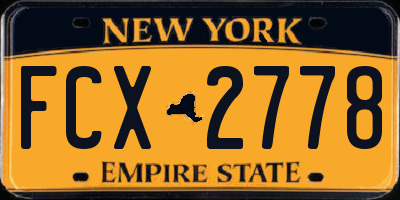 NY license plate FCX2778