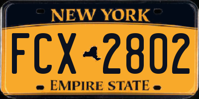 NY license plate FCX2802