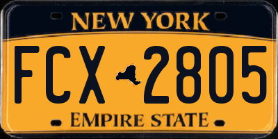 NY license plate FCX2805