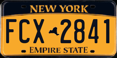 NY license plate FCX2841