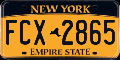 NY license plate FCX2865