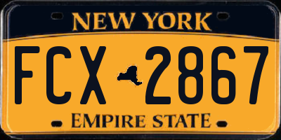NY license plate FCX2867