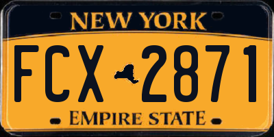 NY license plate FCX2871