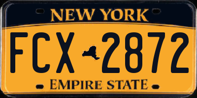 NY license plate FCX2872