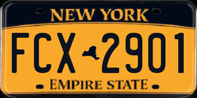 NY license plate FCX2901