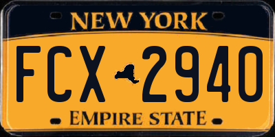 NY license plate FCX2940