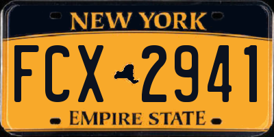 NY license plate FCX2941