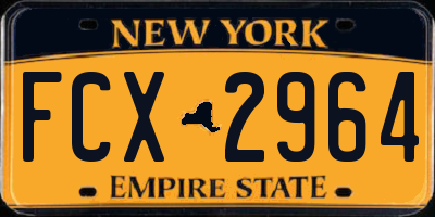 NY license plate FCX2964